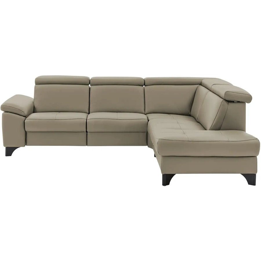 meinSofa Ecksofa Echtleder Linda, beige