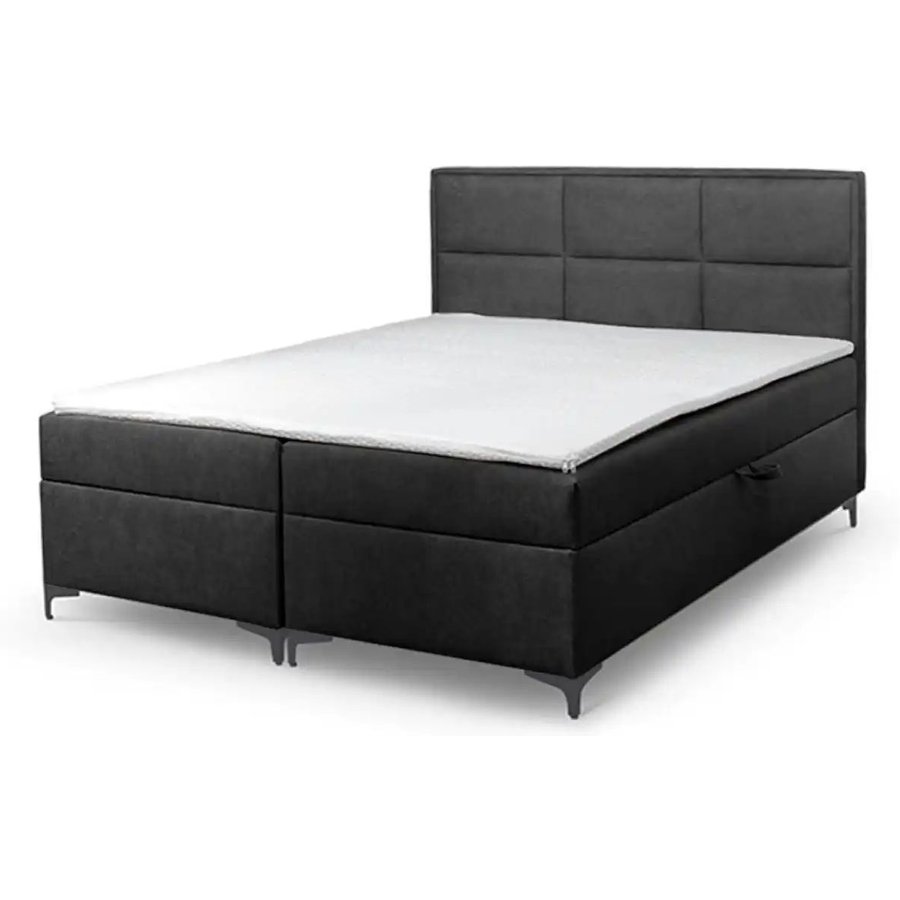 Boxbett mit Bettkasten Vaduz, schwarz
