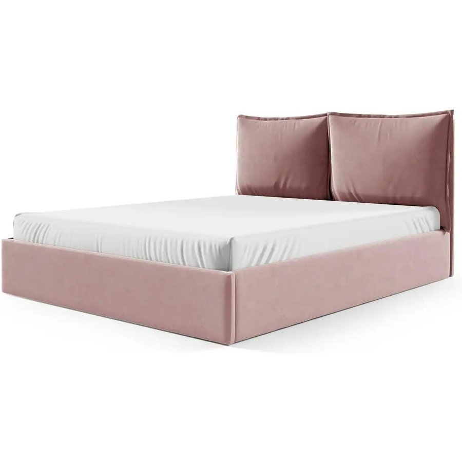 Polsterbett mit Bettkasten Glam, rosa/pink