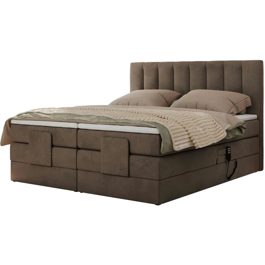 Motor Boxspringbett mit Bettkasten Comforto, braun