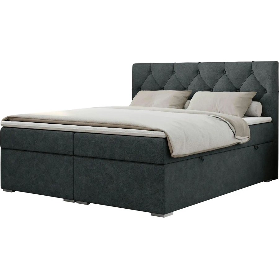 Boxbett mit Bettkasten Alda, grau