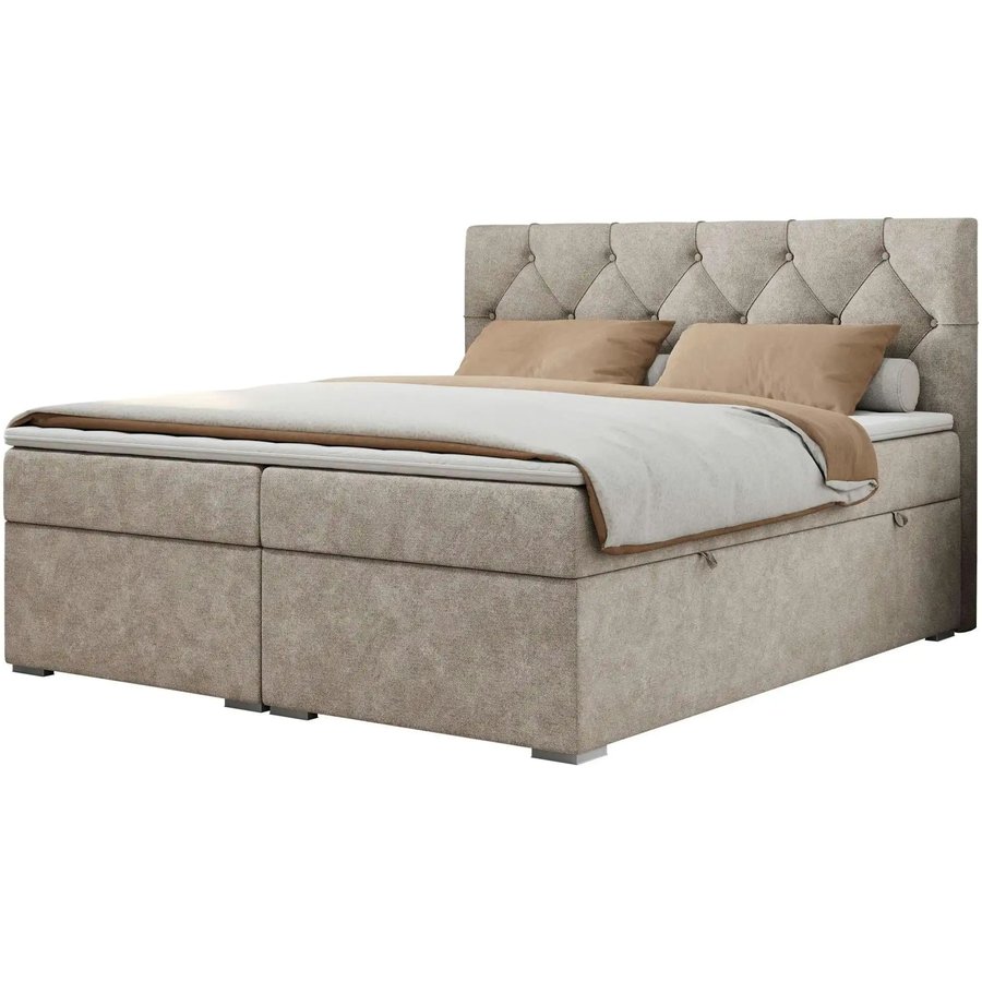 Boxbett mit Bettkasten Alda, beige