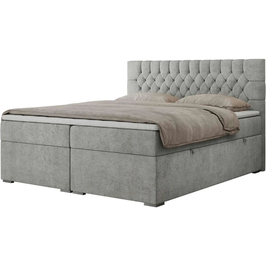 Boxbett mit Bettkasten Pera, silber