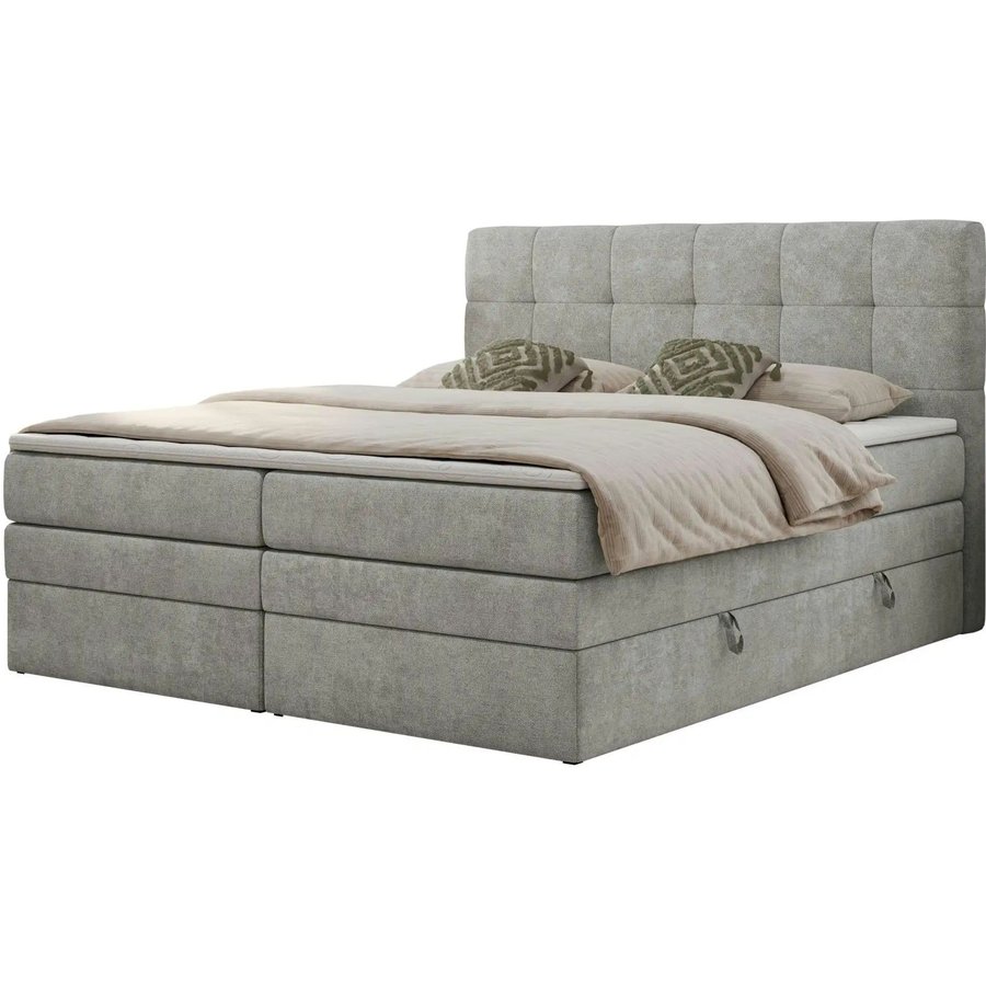 Boxspringbett mit Bettkasten Luka King, grau