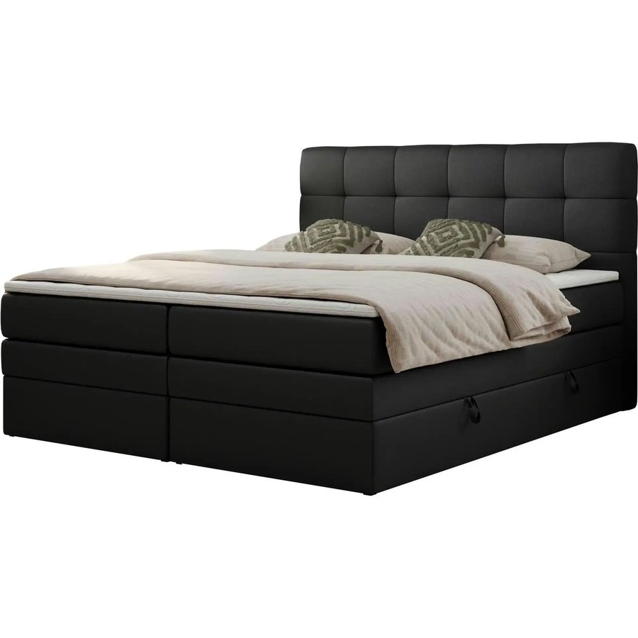 Boxspringbett mit Bettkasten Luka King, schwarz
