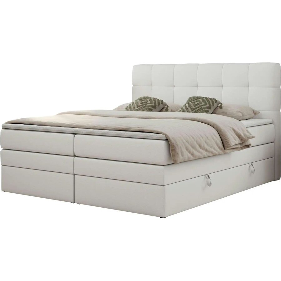 Boxspringbett mit Bettkasten Luka King, weiß