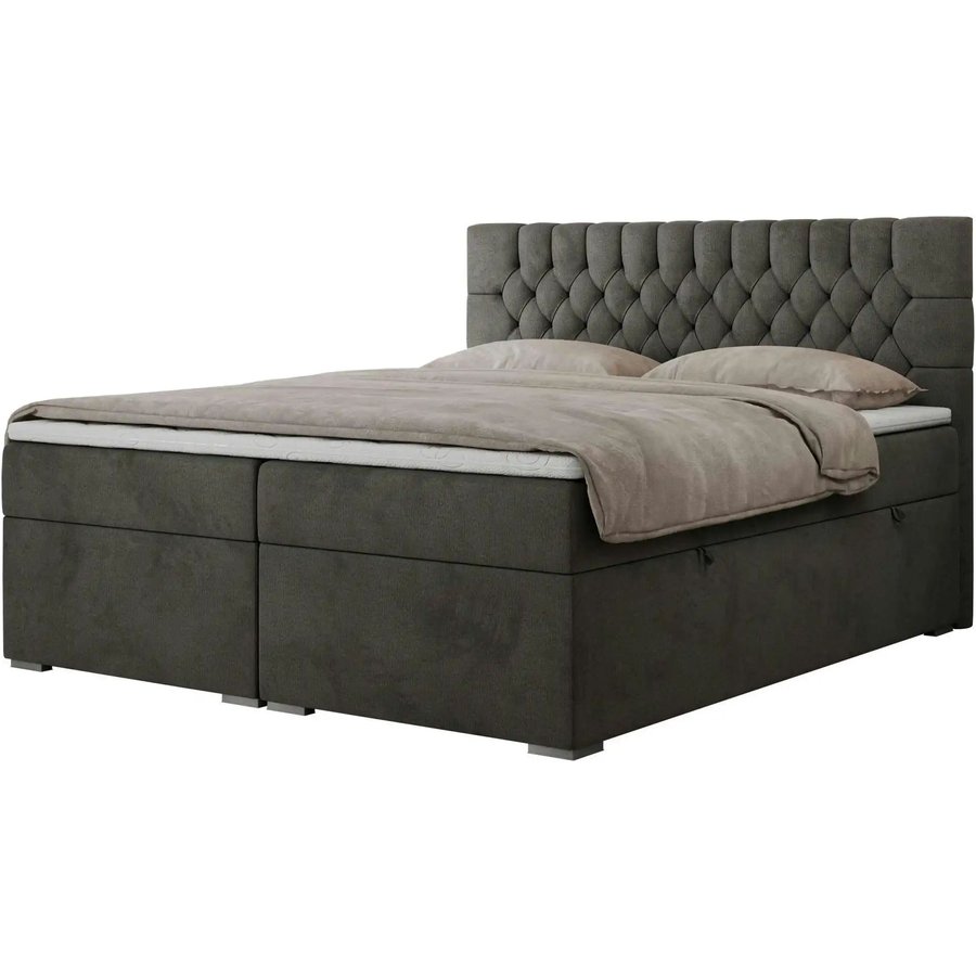 Boxbett mit Bettkasten Pera, grau