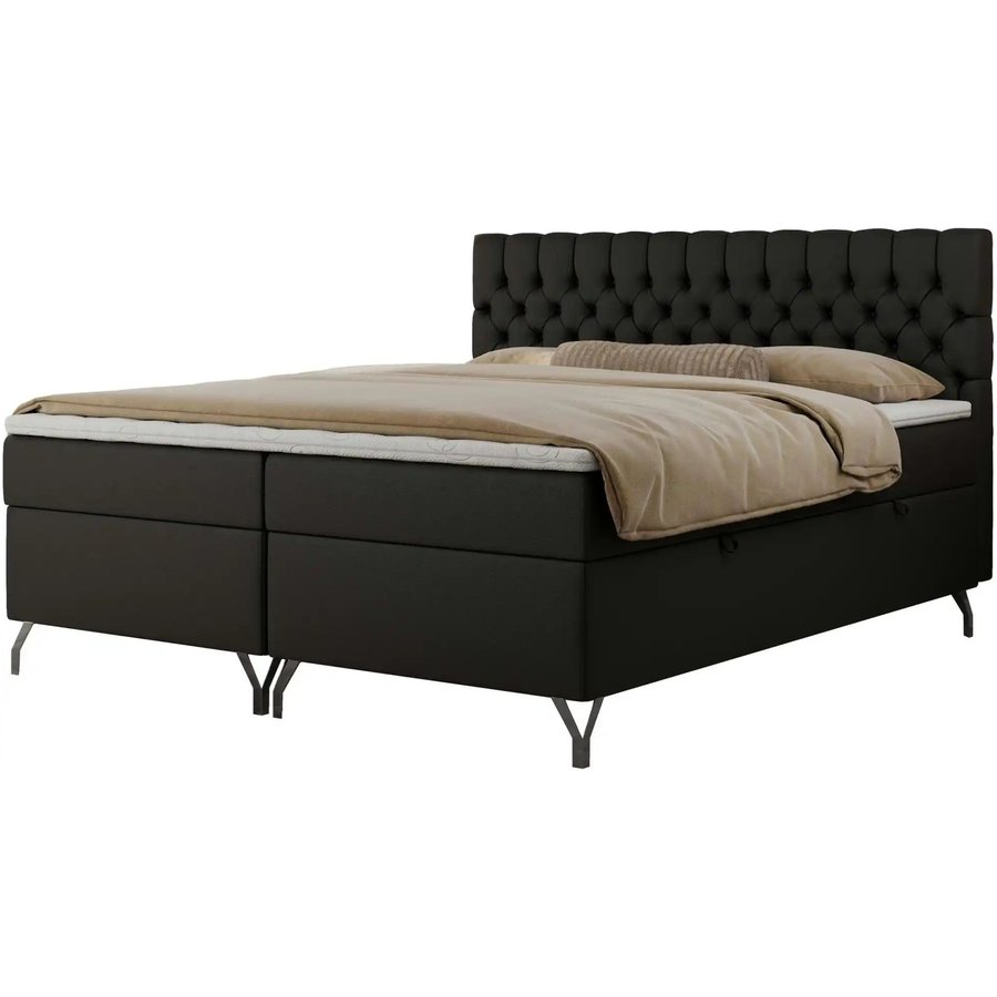 Boxbett mit Bettkasten Grimaldi, schwarz