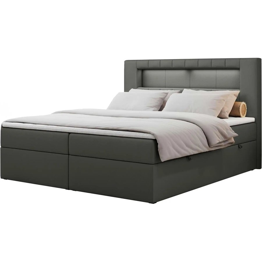 Boxbett mit Bettkasten Gold 5, grau