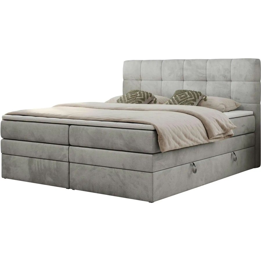 Boxspringbett mit Bettkasten Luka King, grau