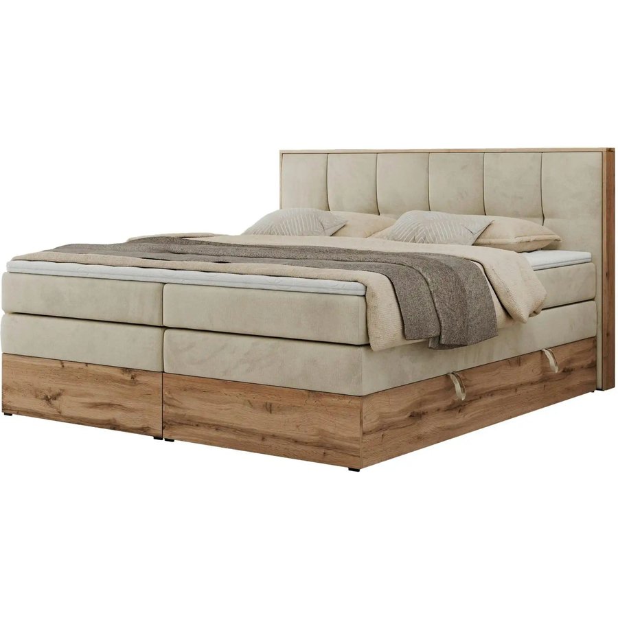 Boxspringbett mit Bettkasten Albero 1 King, beige