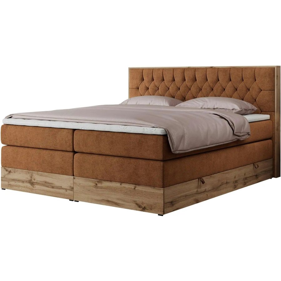 Boxspringbett mit Bettkasten Amore King, orange