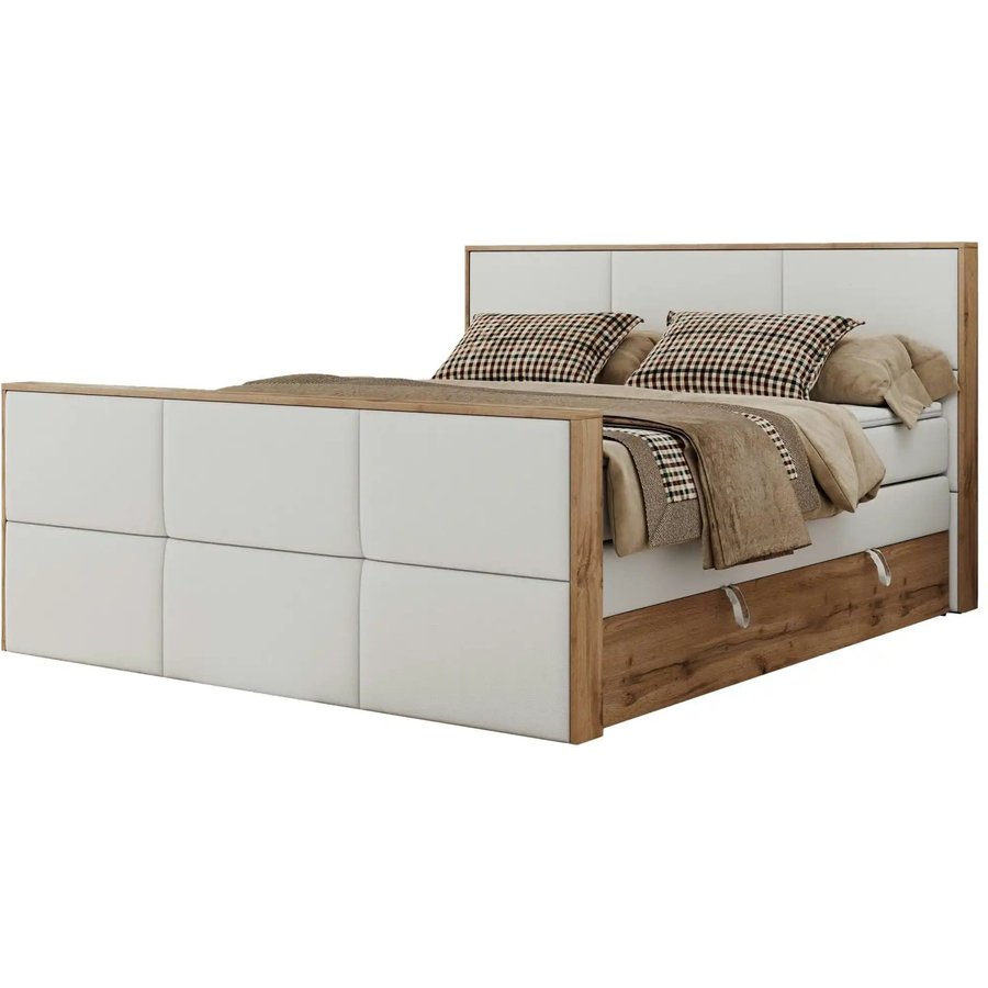 Boxspringbett mit Bettkasten Albero 2 King Duo, weiß