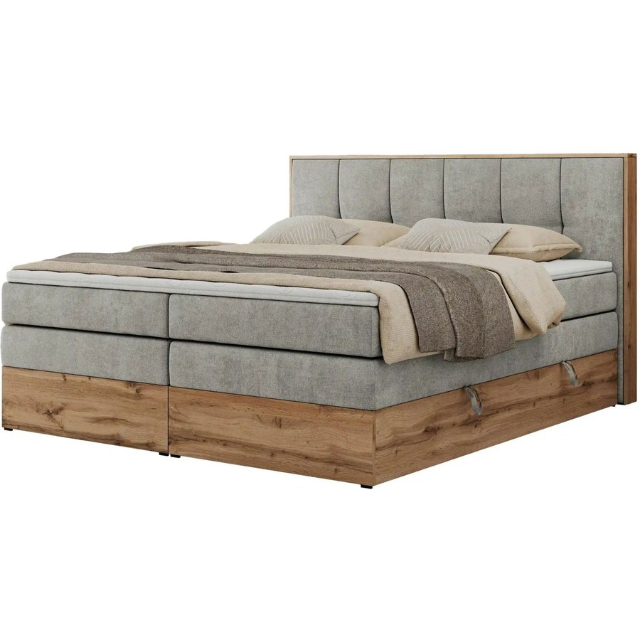Boxspringbett mit Bettkasten Albero 1 King, grau