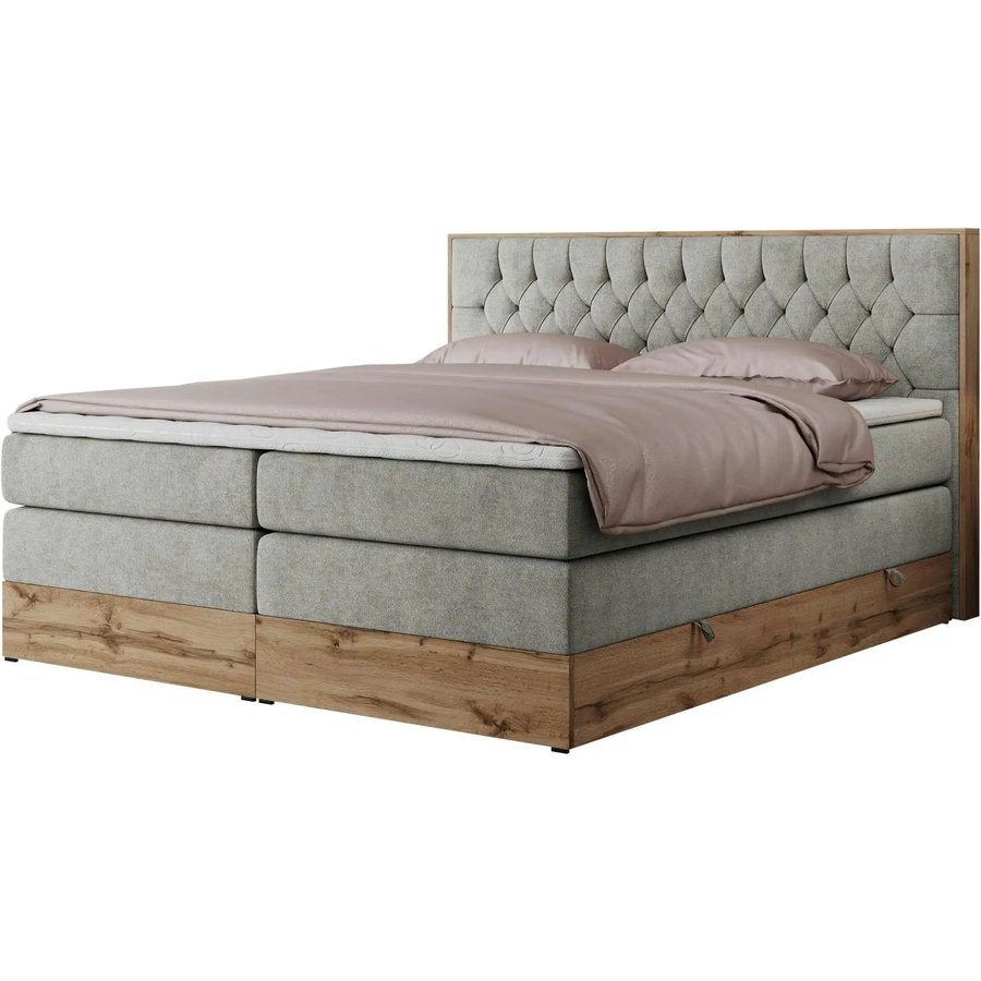 Boxspringbett mit Bettkasten Amore King, grau