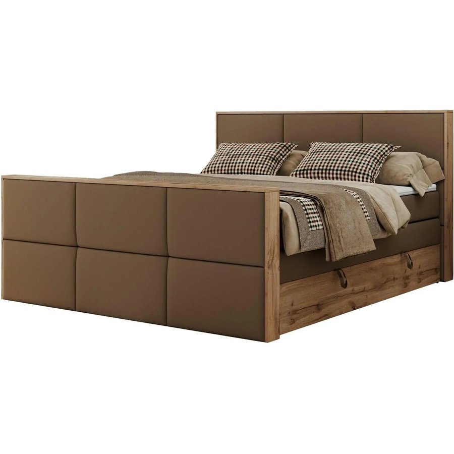 Boxspringbett mit Bettkasten Albero 2 King Duo, braun