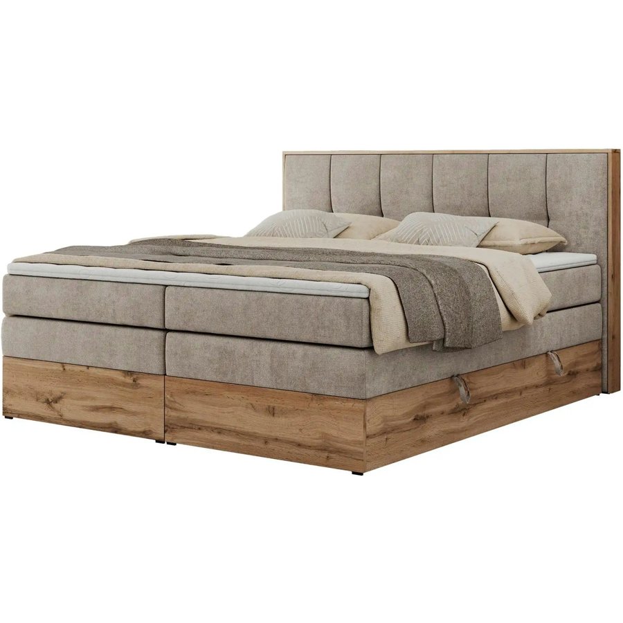 Boxspringbett mit Bettkasten Albero 1 King, beige