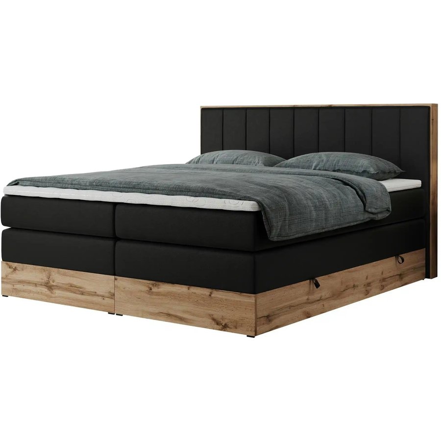 Boxspringbett mit Bettkasten Bellissimo King, schwarz