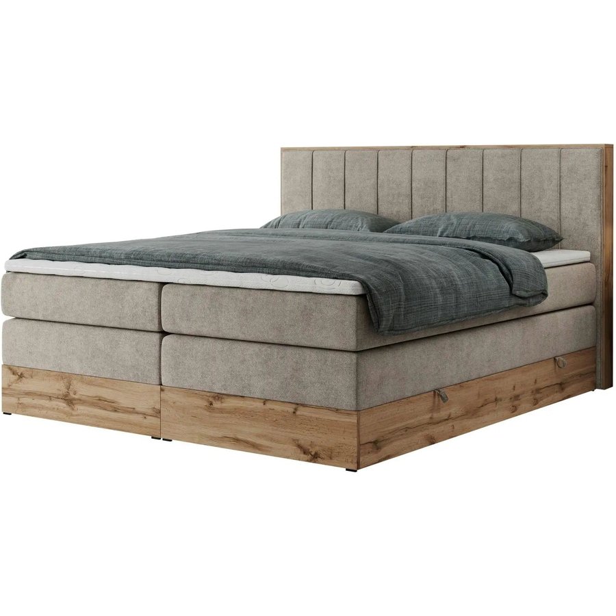 Boxspringbett mit Bettkasten Bellissimo King, beige