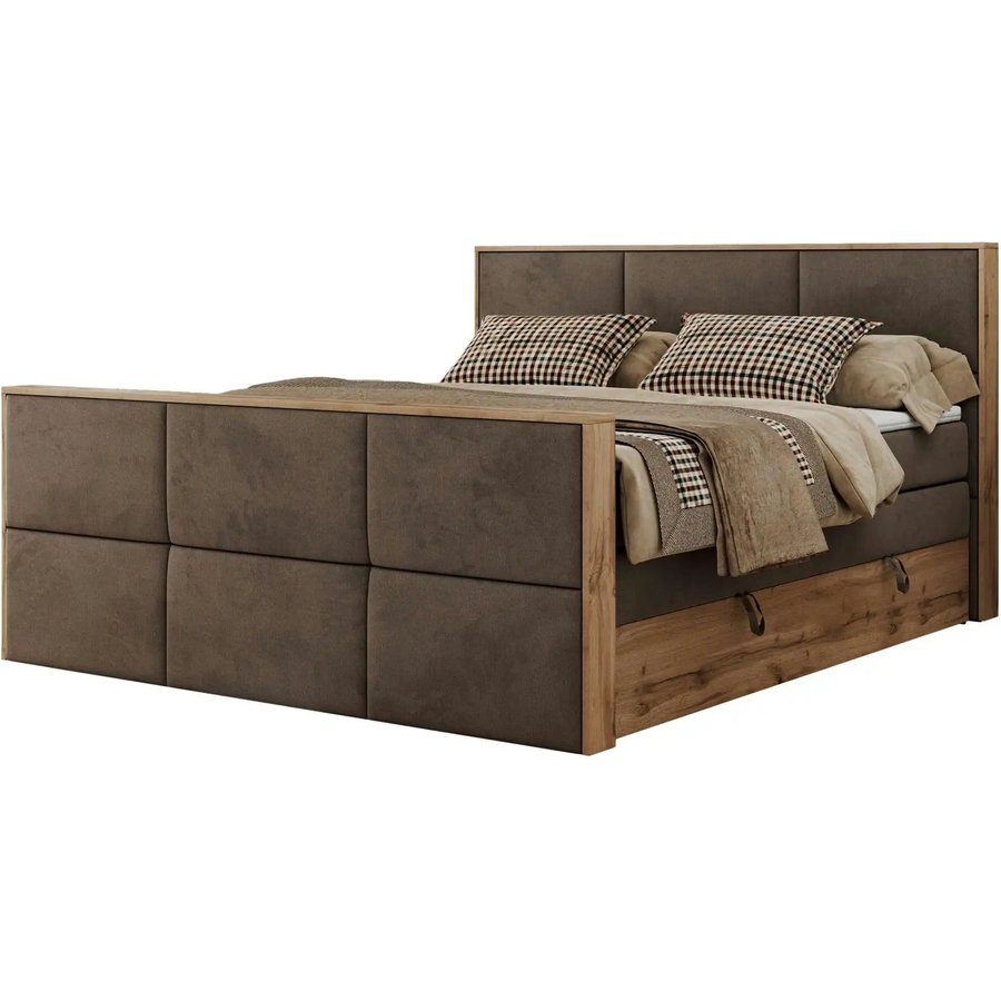 Boxspringbett mit Bettkasten Albero 2 King Duo, braun