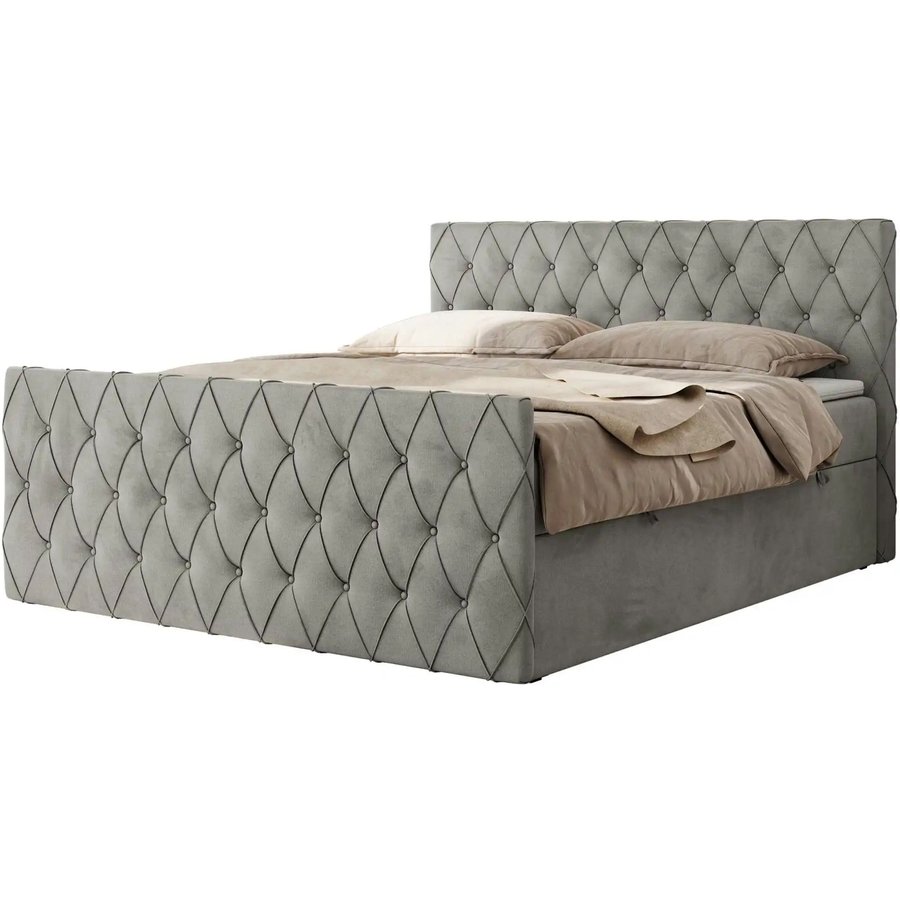 Boxbett mit Bettkasten Miren Duo, grau