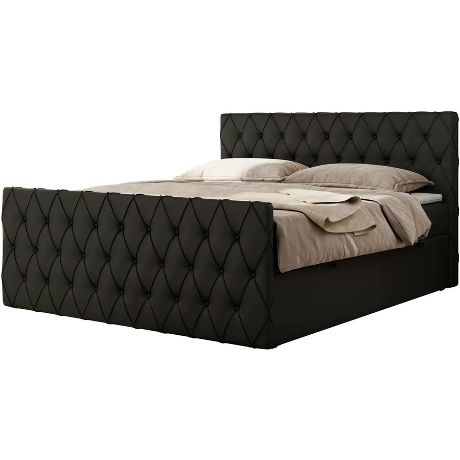Boxbett mit Bettkasten Miren Duo, schwarz