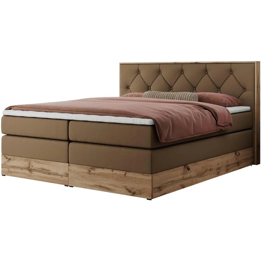 Boxspringbett mit Bettkasten Veneto King, braun