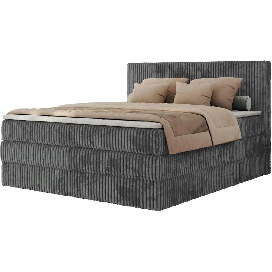 Boxspringbett mit Bettkasten Tiliano King, grau