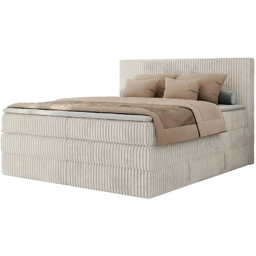 Boxspringbett mit Bettkasten Tiliano King, beige