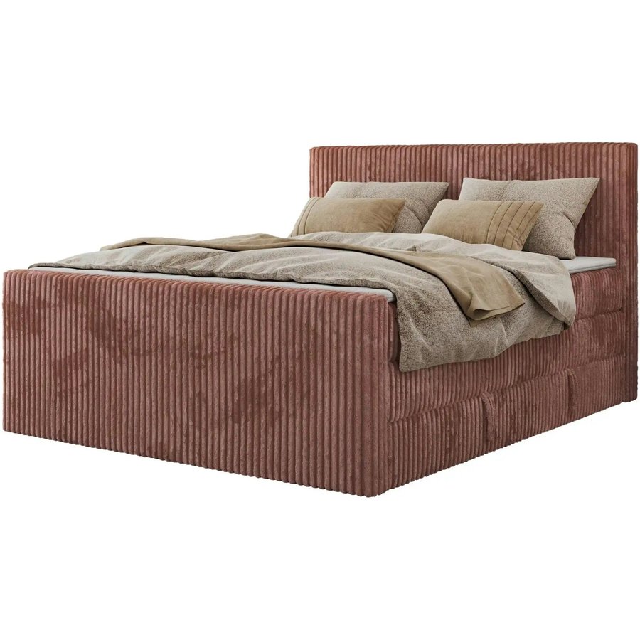 Boxspringbett mit Bettkasten Tiliano King Duo, rosa/pink