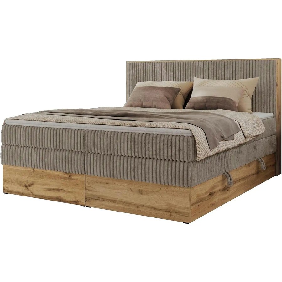 Boxspringbett mit Bettkasten Wood Classic King, braun