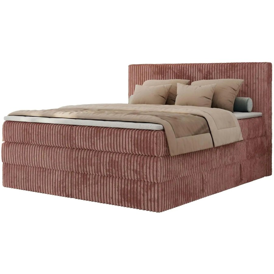 Boxspringbett mit Bettkasten Tiliano King, rosa/pink