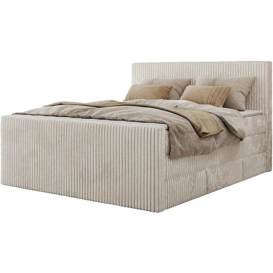 Boxspringbett mit Bettkasten Tiliano King Duo, beige