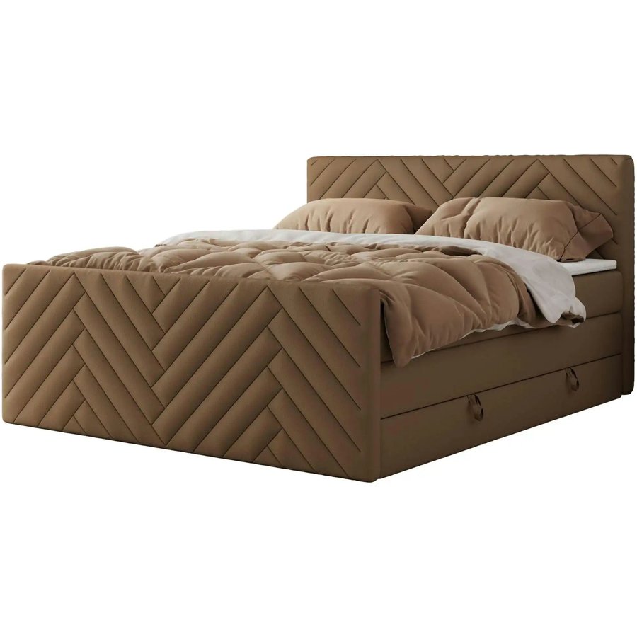 Boxspringbett mit Bettkasten Paris King Duo, braun