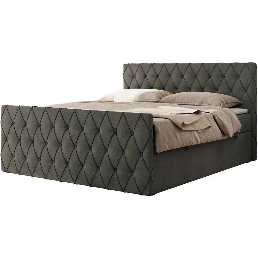 Boxbett mit Bettkasten Miren Duo, grau