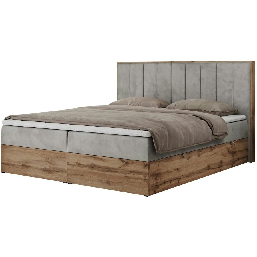 Boxbett mit Bettkasten Bellissimo, grau