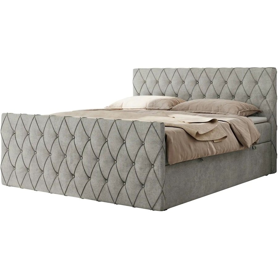 Boxbett mit Bettkasten Miren Duo, grau