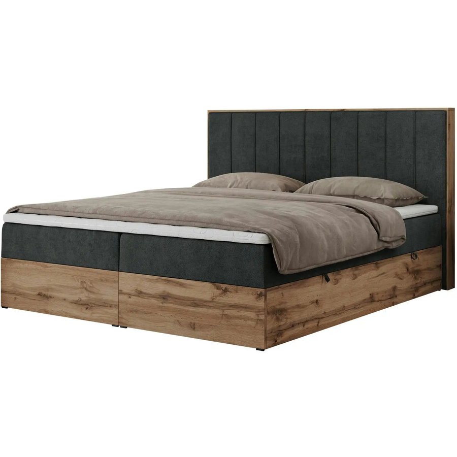 Boxbett mit Bettkasten Bellissimo, grau