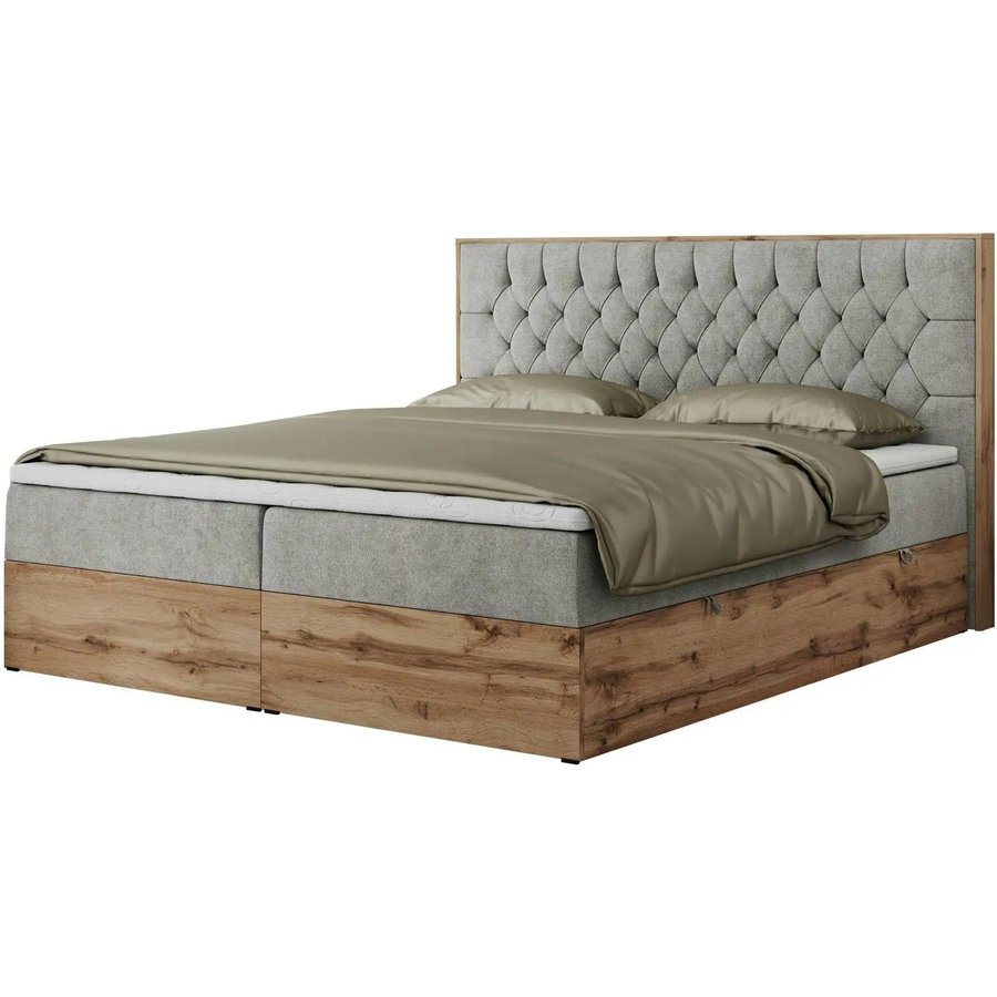 Boxbett mit Bettkasten Amore, grau
