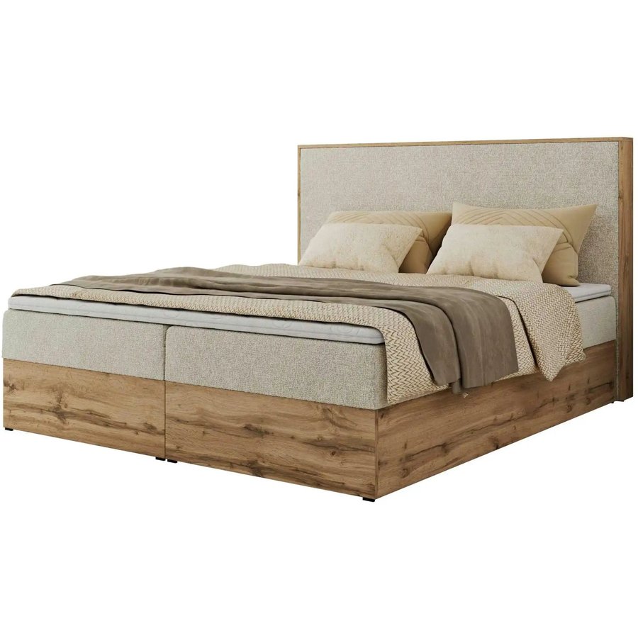 Boxbett mit Bettkasten Wood Classic, creme