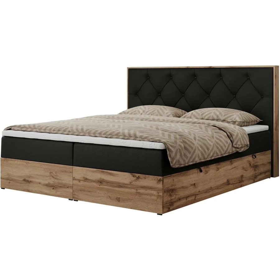 Boxbett mit Bettkasten Veneto, schwarz