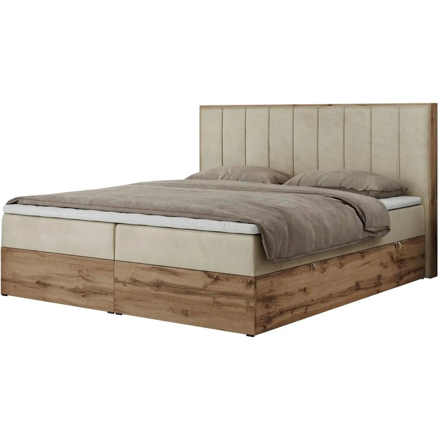Boxbett mit Bettkasten Bellissimo, beige