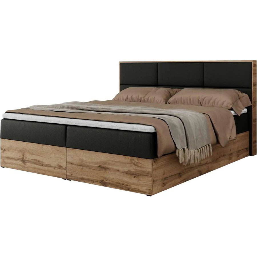 Boxbett mit Bettkasten Albero 2, schwarz
