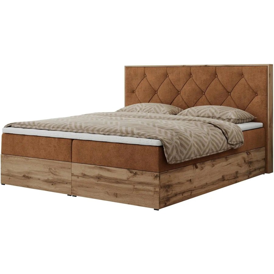Boxbett mit Bettkasten Veneto, orange
