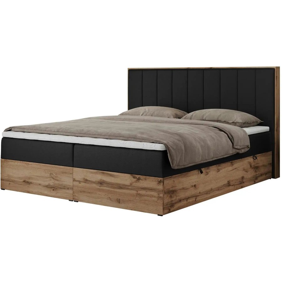 Boxbett mit Bettkasten Bellissimo, schwarz