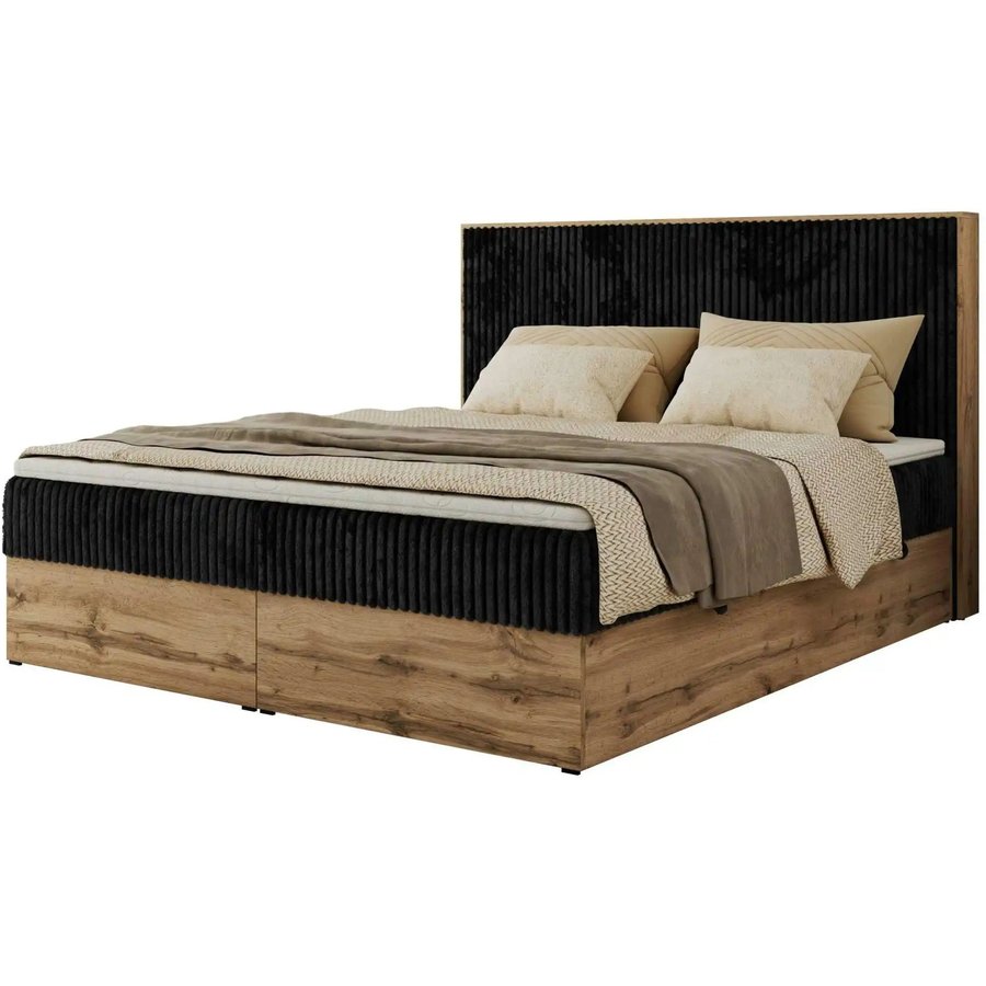 Boxbett mit Bettkasten Wood Classic, schwarz