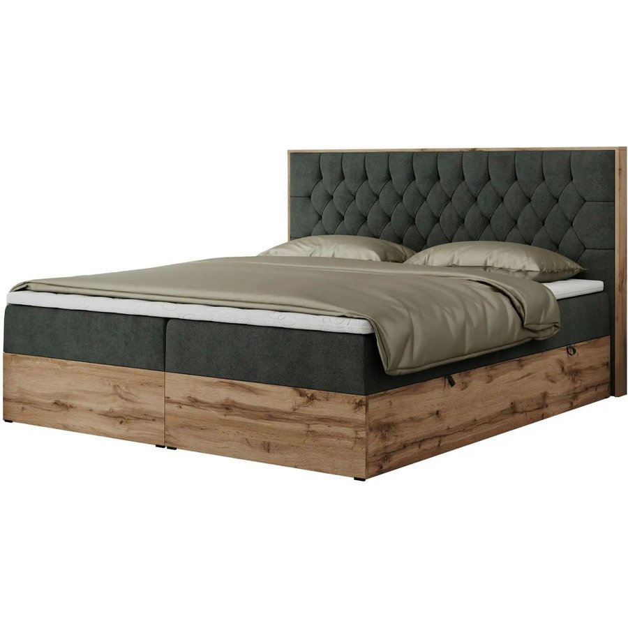 Boxbett mit Bettkasten Amore, grau