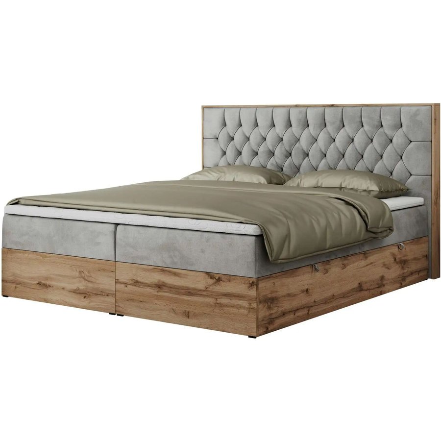 Boxbett mit Bettkasten Amore, grau