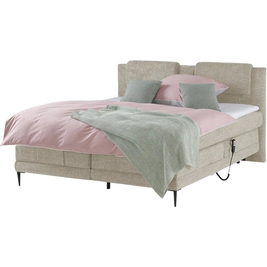 switch Motor-Boxspringbett Wave, beige