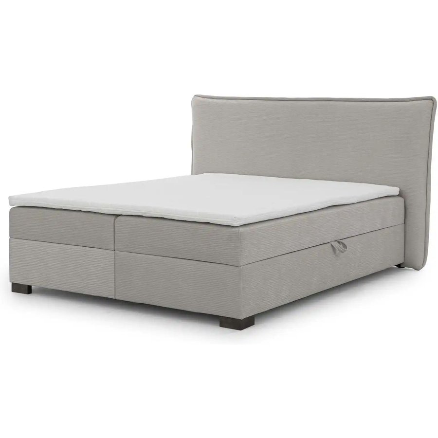S-STYLE Boxbett mit Bettkasten Strukturstoff mit Cordoptik H3 Lovetti, grau